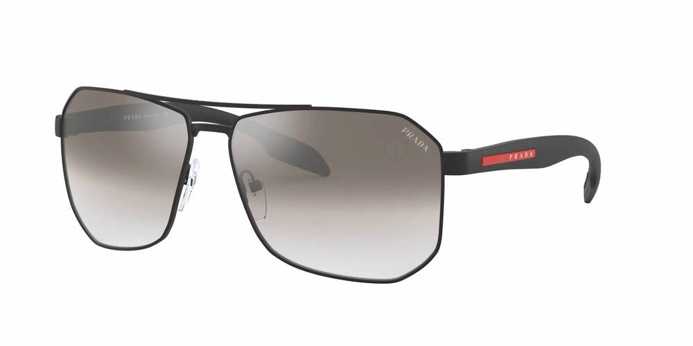 NEW PRADA men's linea rossa ps 51vs pilot sunglasses in matte black - gradient g